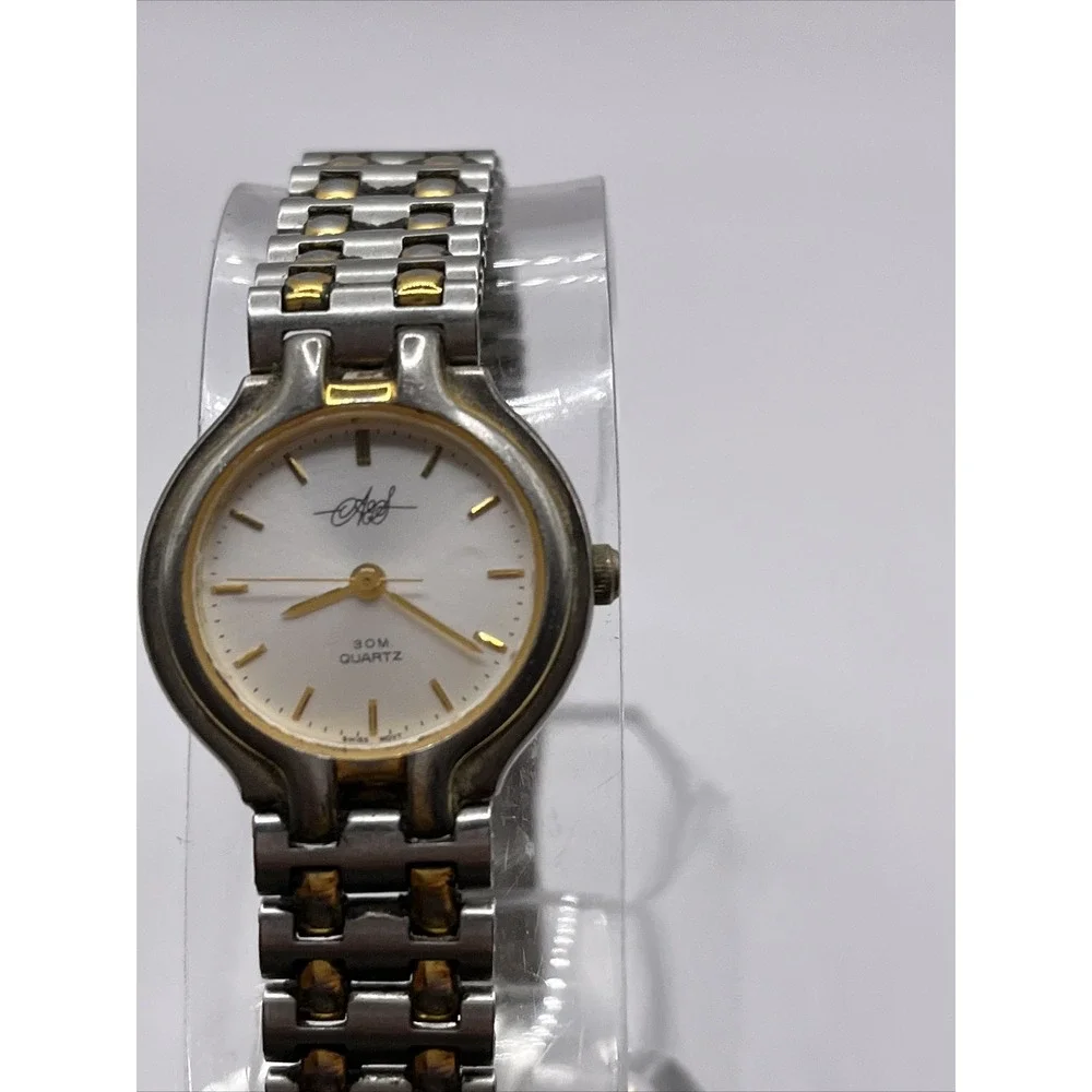 AES Women's Swiss Two Tone Quartz Watch WR 30M-‎ New Battery